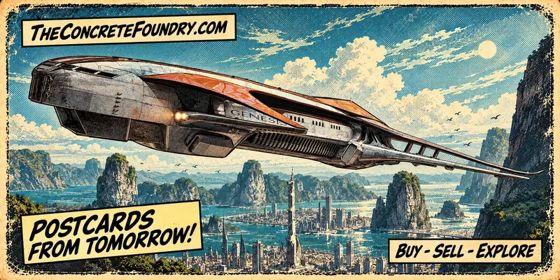 Poster illustration of the Genesis Starliner